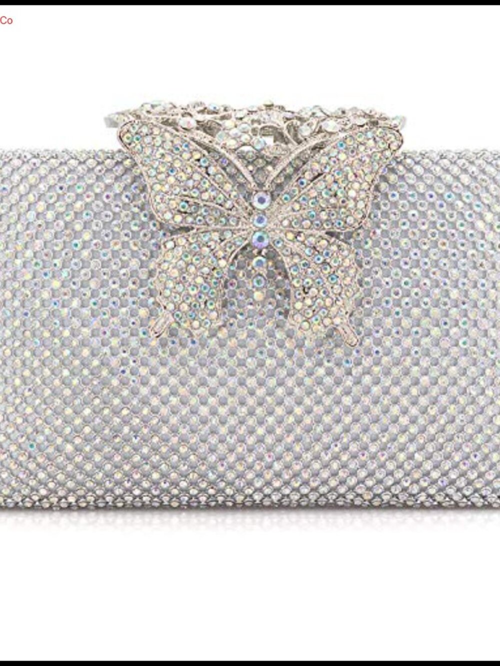 Rhinestone Crystal Butterfly Clutch Evening Bag Formal Party Purse